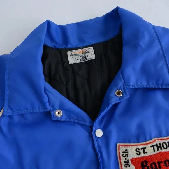 VTG 70S Macarthur Sports Blue St.Thomas Baronet Shoes Playoff Champs 75-76 Coat - Picture 13 of 16